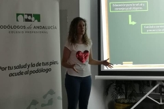 Charla informativa sobre el cuidado de los pies a Peregrinos en la Hermandad del Rocío de Huelva Junio 2019