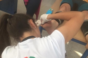 DISPOSITIVO DEL COLEGIO DE PDOLOGOS EN LA CARRERA DE MONTAÑA 101 KM LA LEGIÓN RONDA MAYO 2019