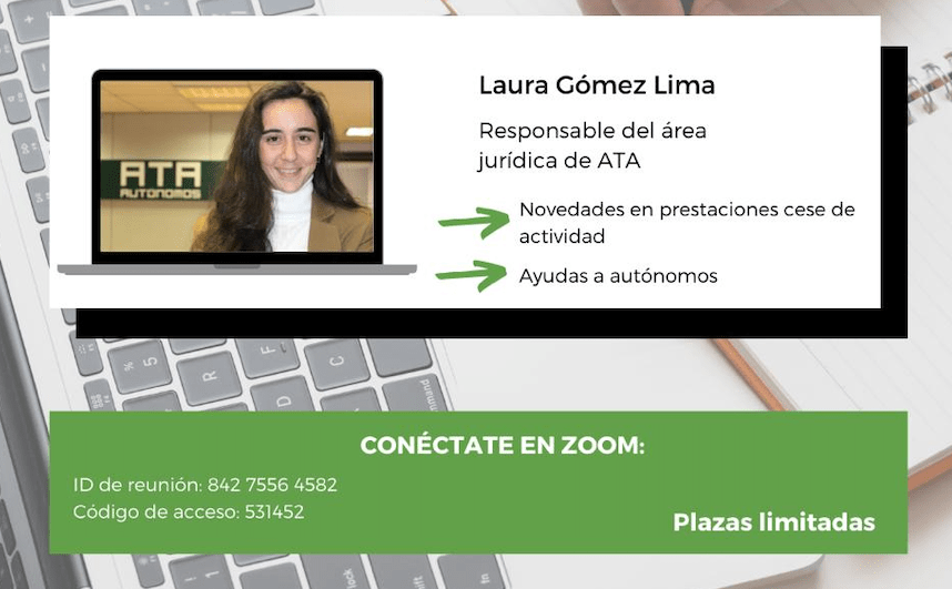 Webinar gratuito ATA. ” Prórroga prestaciones cese de actividad”